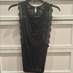 Free People Black Lace Tank